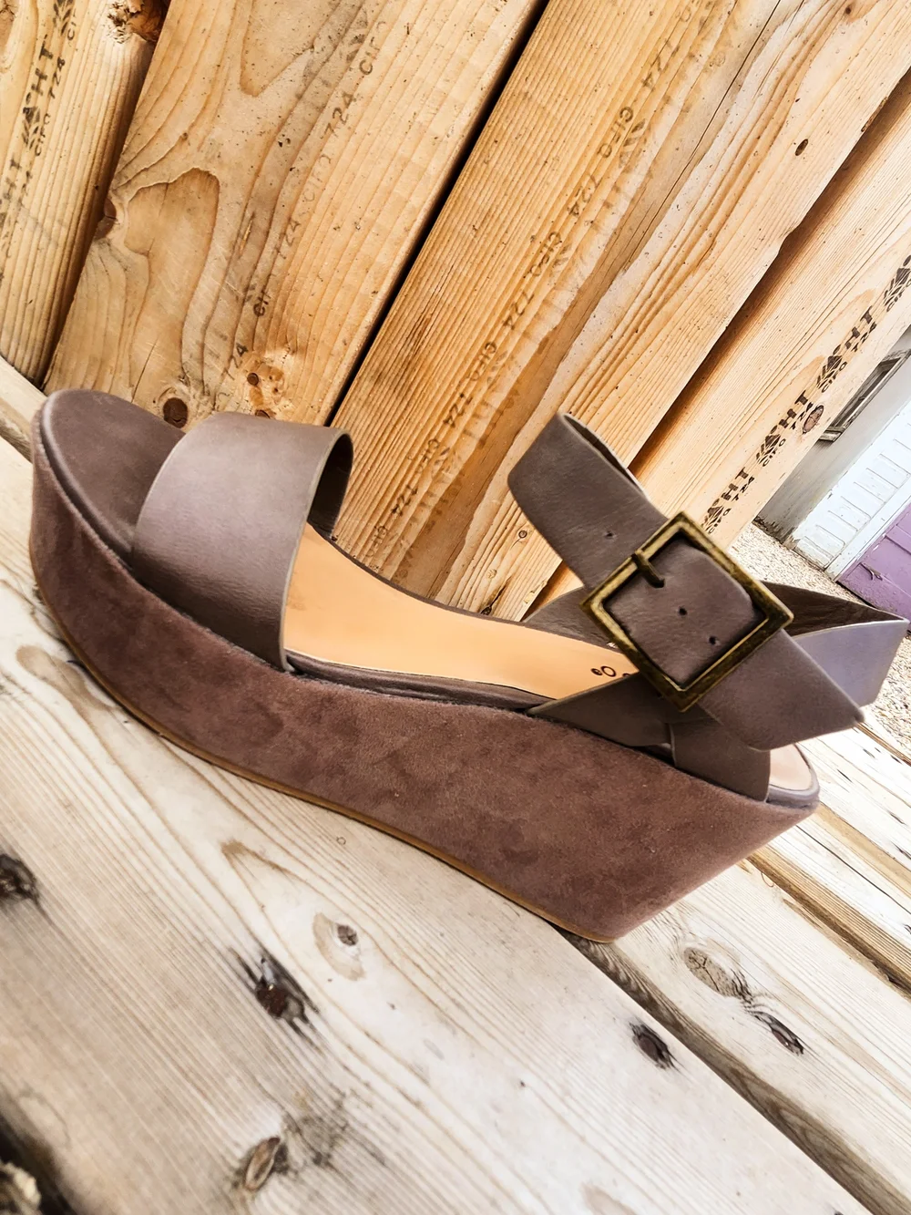 Bamboo Women's Platform Wedge Sandals – Size 9